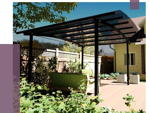 Навесы для террасы в Балашове от 12965 руб. под ключ | ПРОЛЁТ-Бла