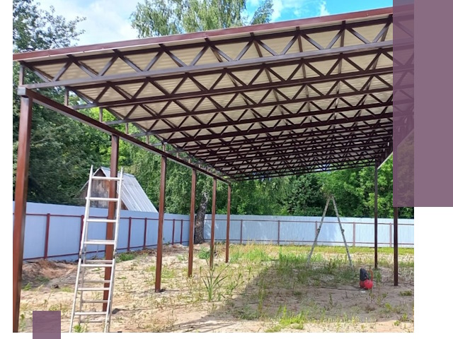 Односкатные навесы под ключ в Балашове — изготовление и монтаж