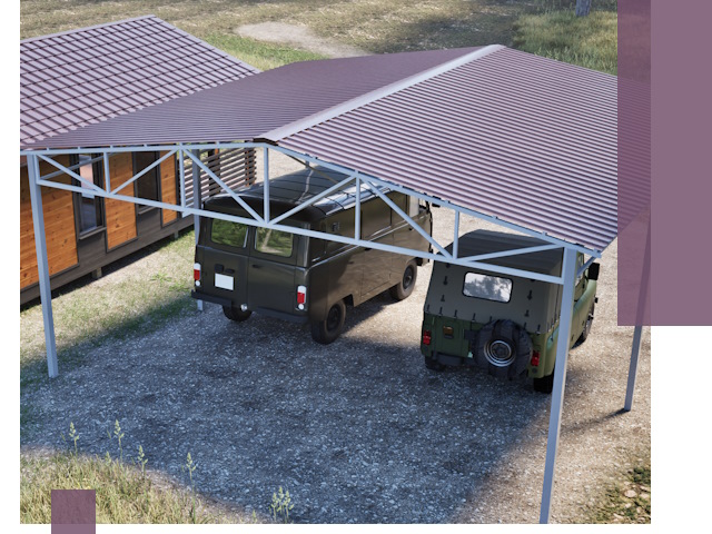 Двускатные навесы под ключ в Балашове — изготовление и монтаж