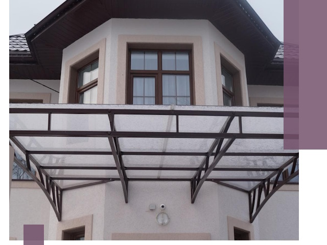 Козырьки из поликарбоната под ключ в Балашове