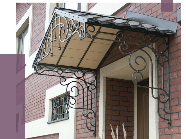 Двускатные козырьки в Балашове под ключ от 12711 руб.