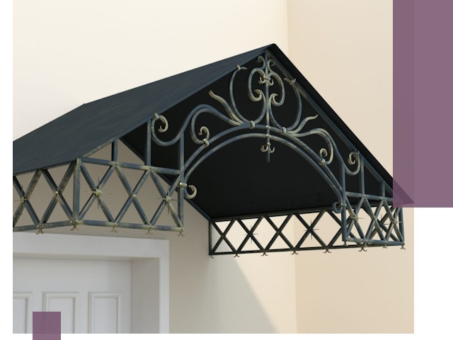 Двускатные металлические козырьки под ключ в Балашове